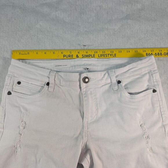 KUT from the Kloth Boyfriend Catherine Jeans Women's 10 White Denim Distressed - Picture 7 of 13